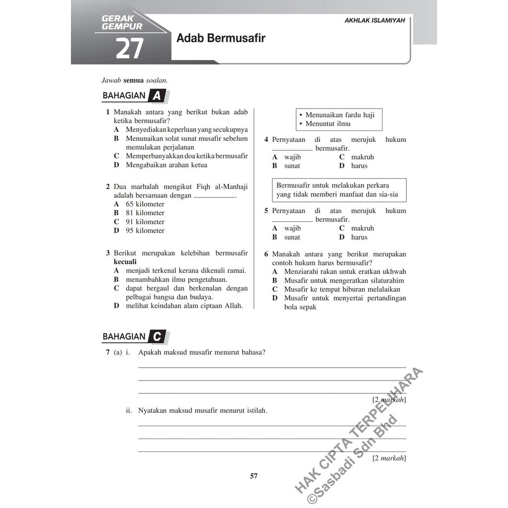 Gerak Gempur UASA KSSM Pendidikan Islam Tingkatan 3