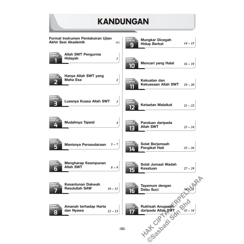 Gerak Gempur UASA KSSM Pendidikan Islam Tingkatan 2