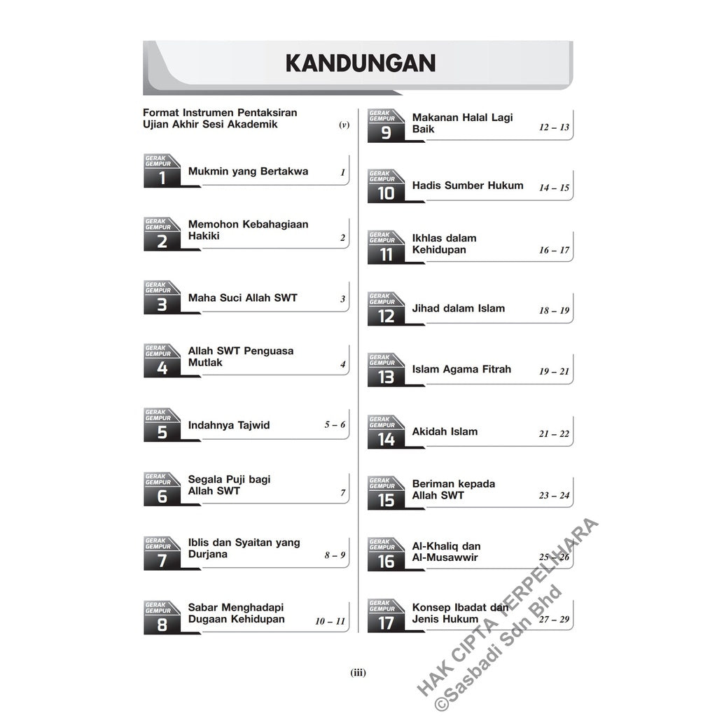 Gerak Gempur UASA KSSM Pendidikan Islam Tingkatan 1