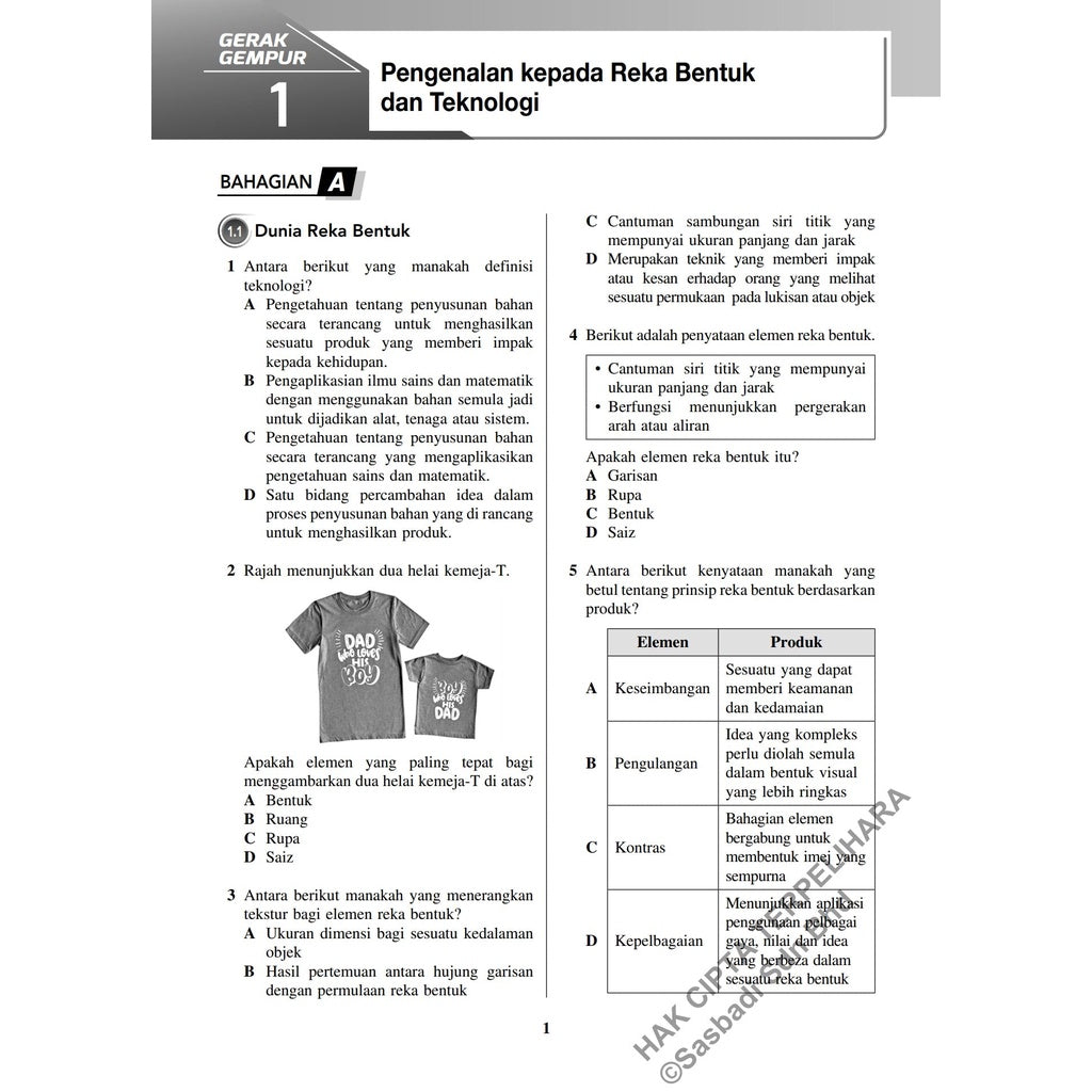 Gerak Gempur UASA KSSM Reka Bentuk & Teknologi Tingkatan 1