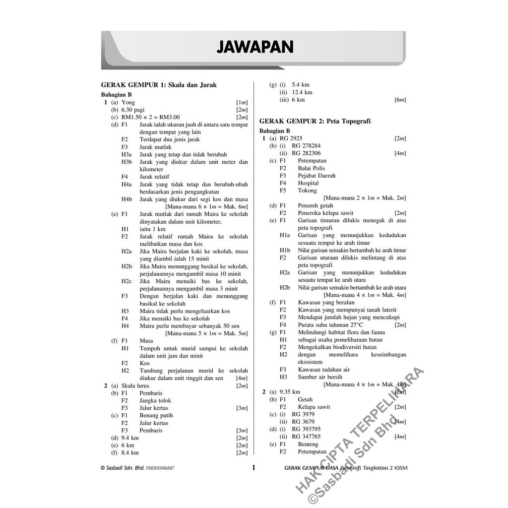 Gerak Gempur UASA KSSM Geografi Tingkatan 2