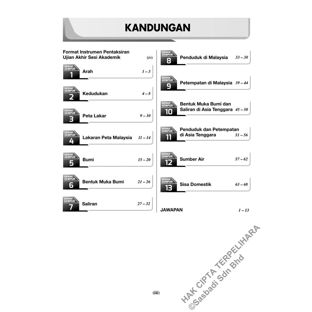 Gerak Gempur UASA KSSM Geografi Tingkatan 1