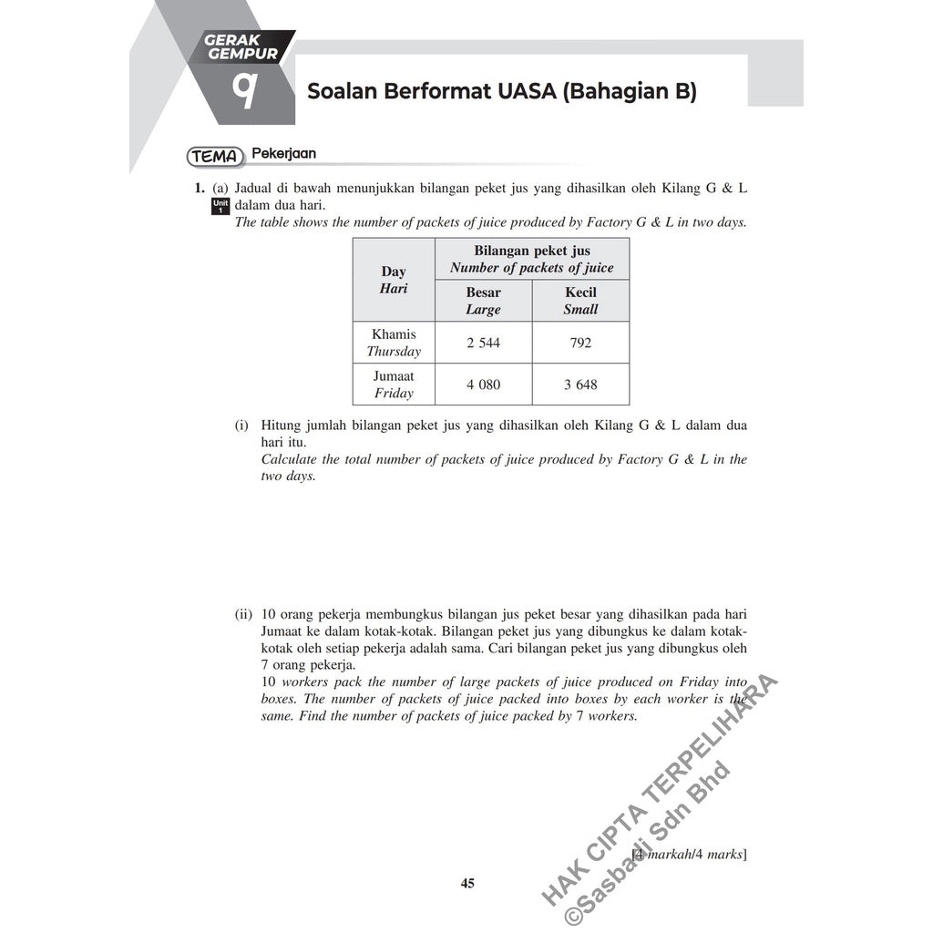Gerak Gempur UASA KSSR Matematik Tahun 4