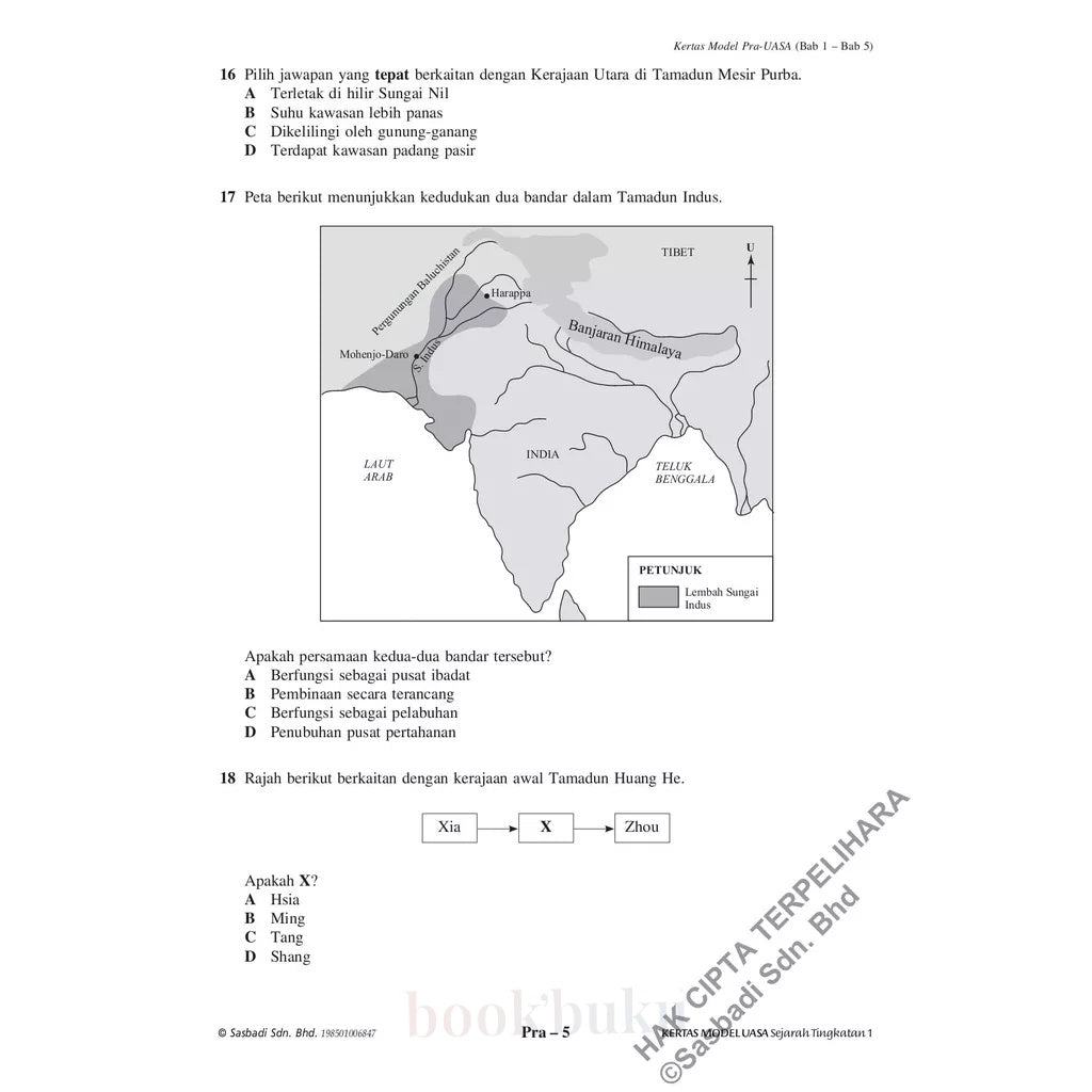 Kertas Model UASA KSSM Sejarah Tingkatan 1 (Edisi Semakan)