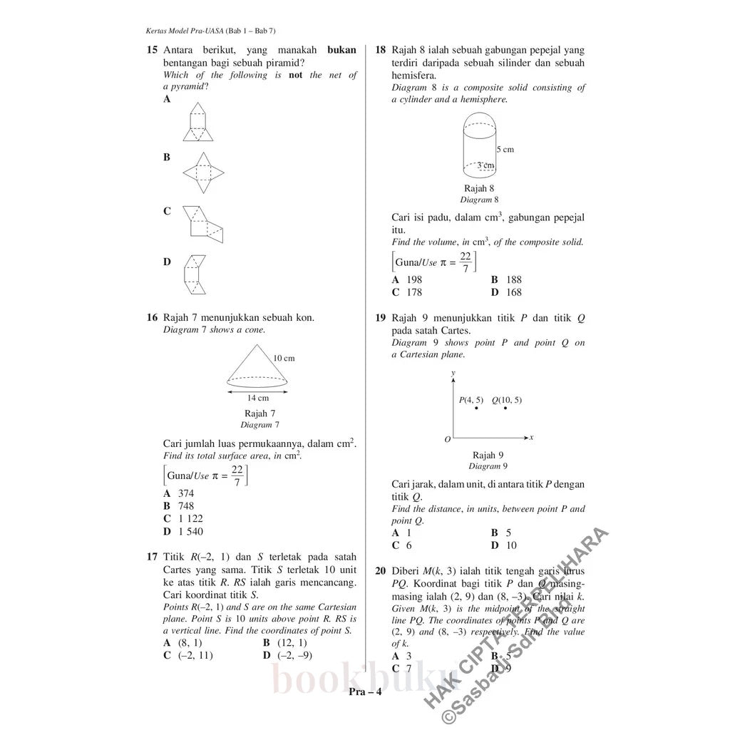 Kertas Model UASA KSSM Matematik (Bilingual) Tingkatan 2 (Edisi Semakan)