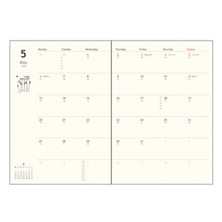 SUN-STAR 2024 Schedule Book B6 Weekly Story Book Moomin House