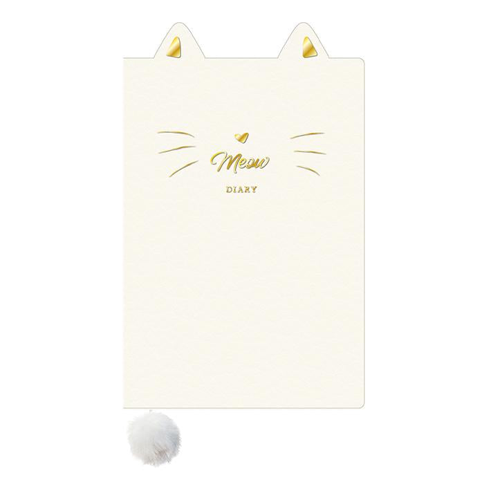 SUN-STAR 2024 Schedule Book A6 Monthly APJ Die Cut Cat Ivory