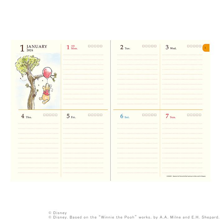 SUN-STAR 2024 Schedule Book B6 Weekly APJ Disney Pooh & Friends