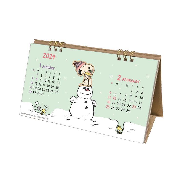 SUN-STAR 2024 Desk Calendar APJ Peanuts Snoopy Wood Parts
