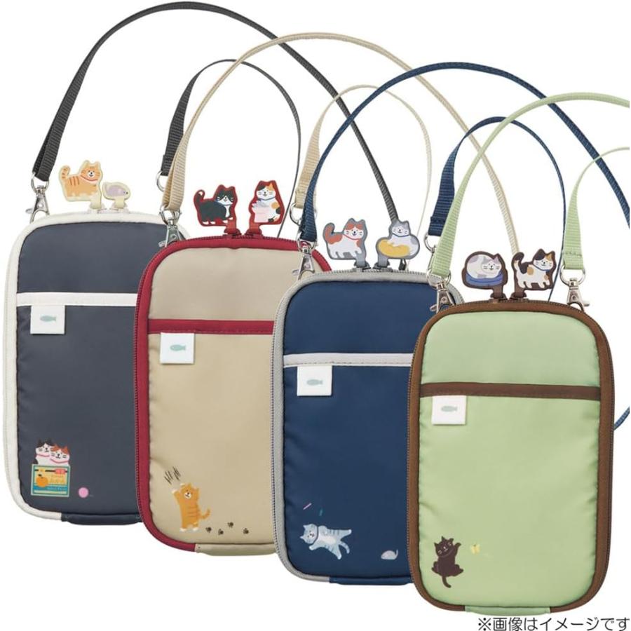 LIHIT LAB Cat's Daily Routine Shoulder Pouch 180x110x13mm Green