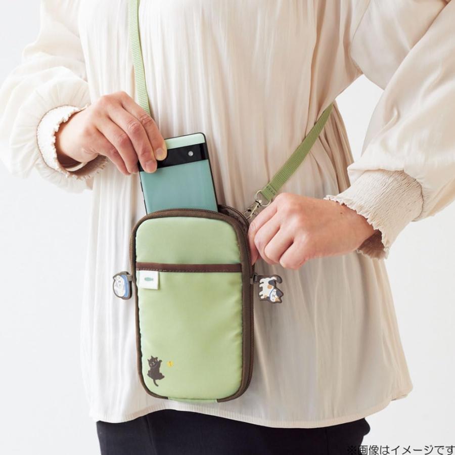 LIHIT LAB Cat's Daily Routine Shoulder Pouch 180x110x13mm Green