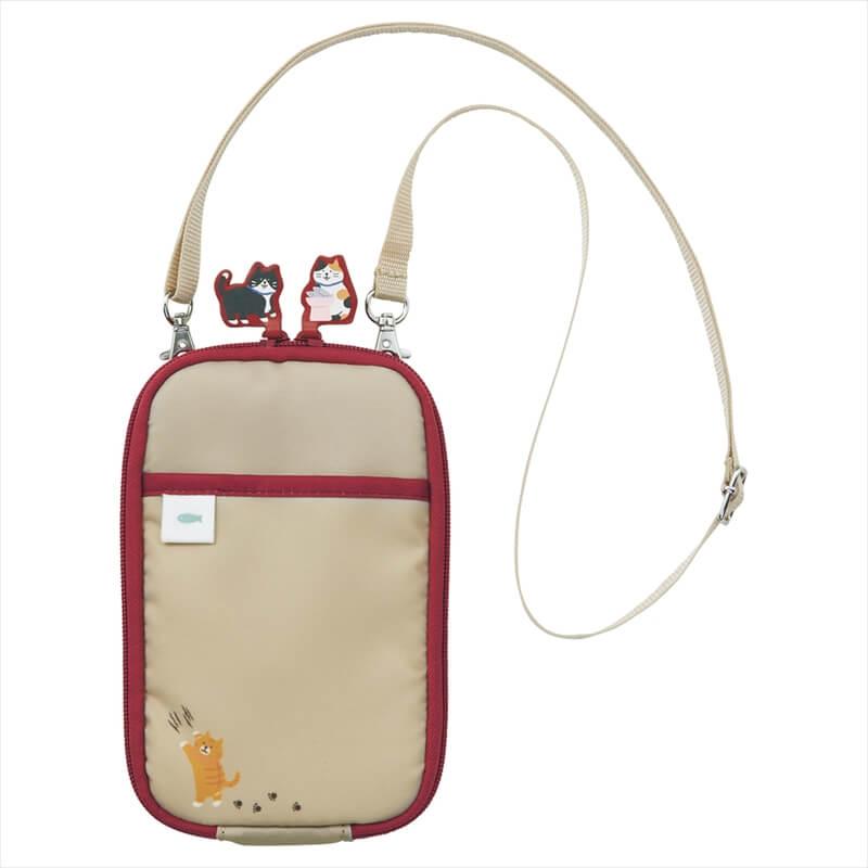 LIHIT LAB Cat's Daily Routine Shoulder Pouch 180x110x13mm Beige