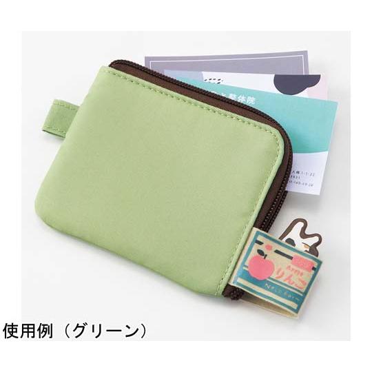 LIHIT LAB Cat's Daily Routine Flat Card Pouch Beige