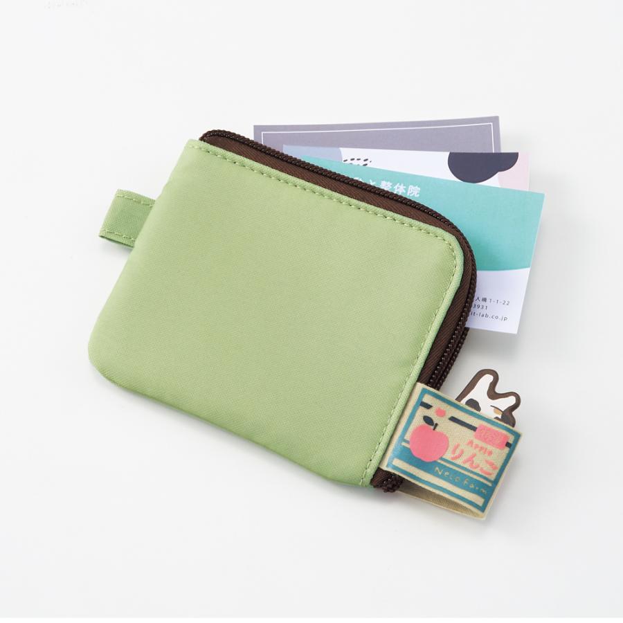 LIHIT LAB Cat's Daily Routine Flat Card Pouch Black