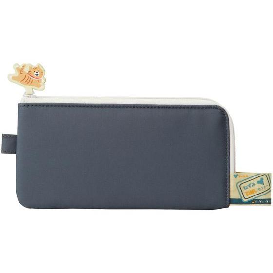 LIHIT LAB Cat's Daily Routine Flat Pen Pouch Black