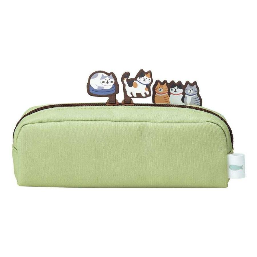 LIHIT LAB Cat's Daily Routine Box Pen Pouch Green