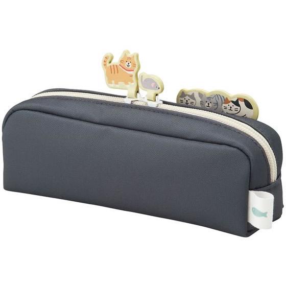 LIHIT LAB Cat's Daily Routine Box Pen Pouch Black