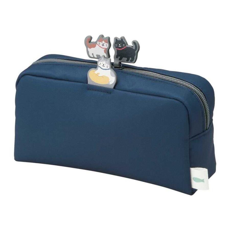 LIHIT LAB Cat's Daily Routine Box Pen Pouch Large Blue