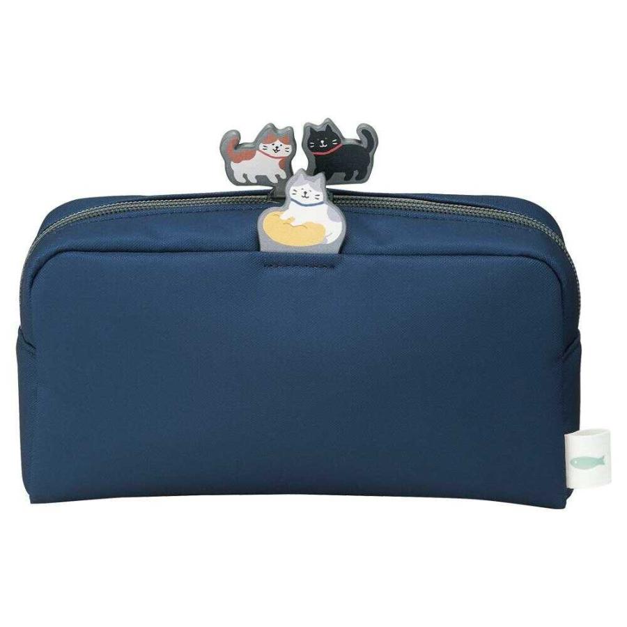 LIHIT LAB Cat's Daily Routine Box Pen Pouch Large Blue