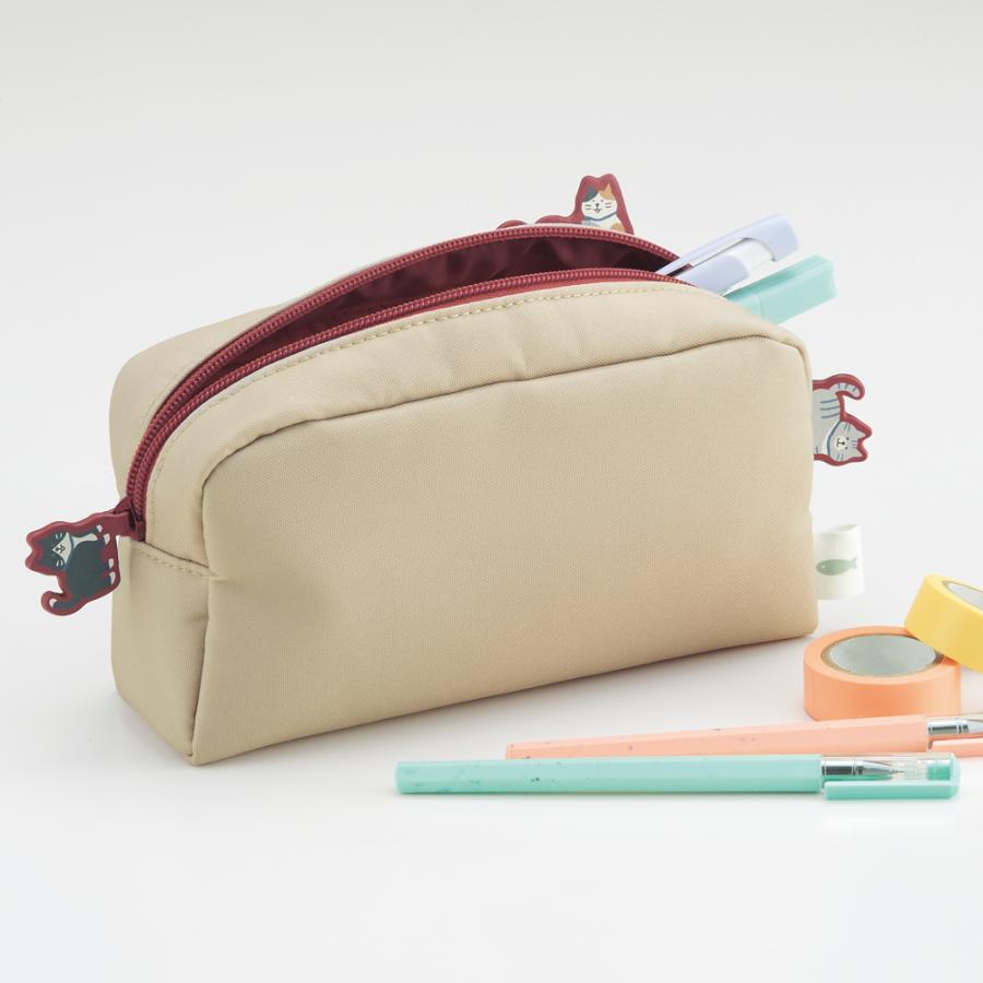 LIHIT LAB Cat's Daily Routine Box Pen Pouch Large Black