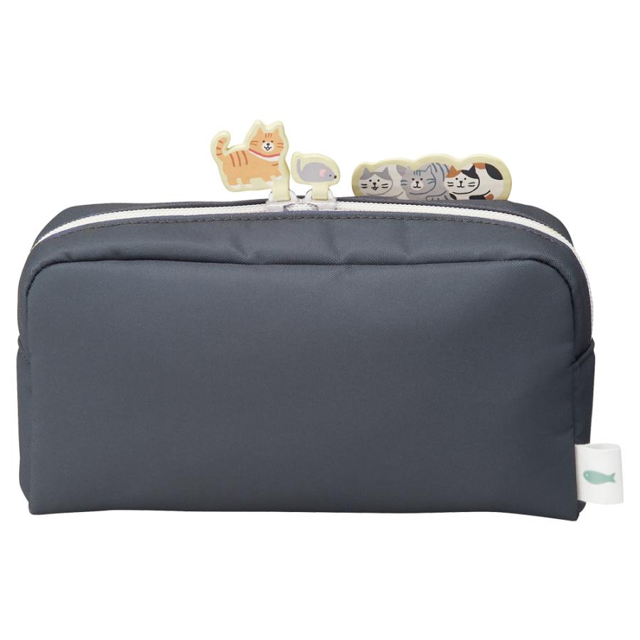 LIHIT LAB Cat's Daily Routine Box Pen Pouch Large Black