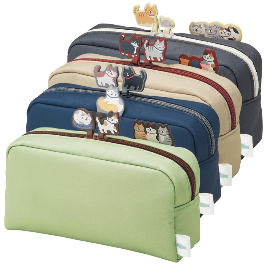 LIHIT LAB Cat's Daily Routine Box Pen Pouch Large Black