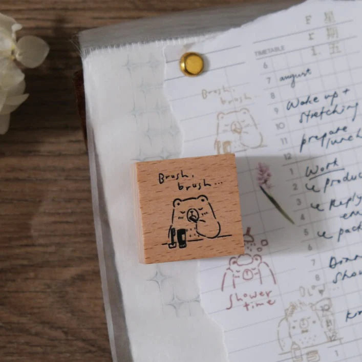 EILEENTAI.85 Rubber Stamp Beary Ordinary Days:Brush Brush Brush