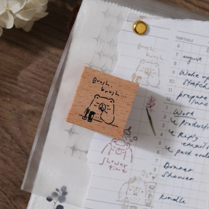 EILEENTAI.85 Rubber Stamp Beary Ordinary Days:Brush Brush Brush