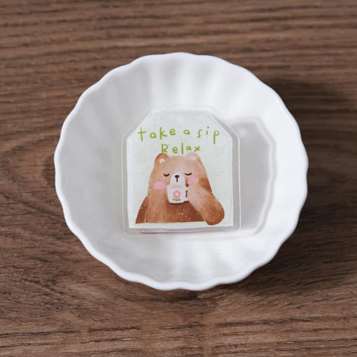 EILEENTAI.85 Acrylic Clip Beary Ordinary Days:Take A Sip, Relax