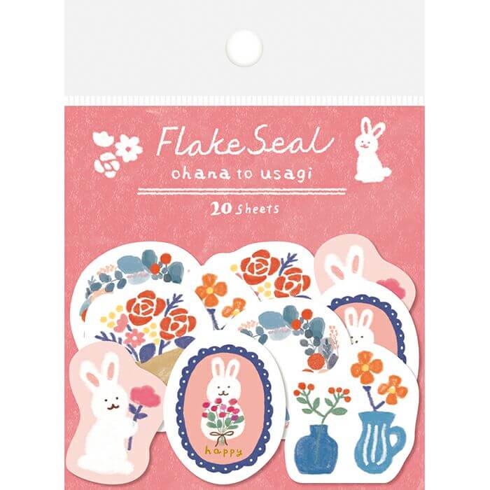 FURUKAWASHIKO Flake Seal Flower and Rabbit