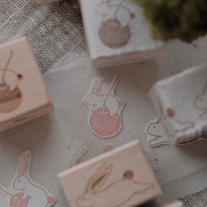 BIGHANDS Rubber Stamp Collection Wander Rabbit:Hop Hop Cherry