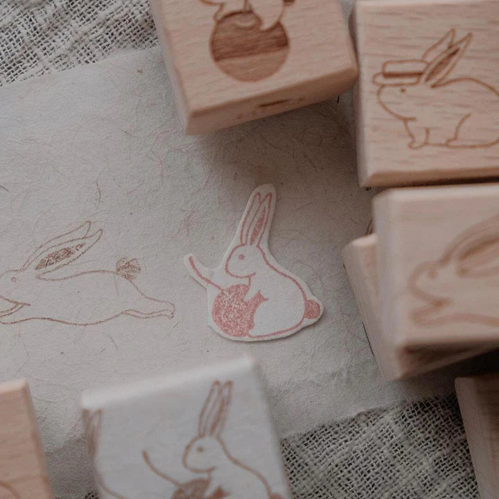 BIGHANDS Rubber Stamp Collection Wander Rabbit:Hug Cherry