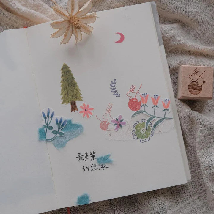 BIGHANDS Rubber Stamp Collection Wander Rabbit:Hug Cherry