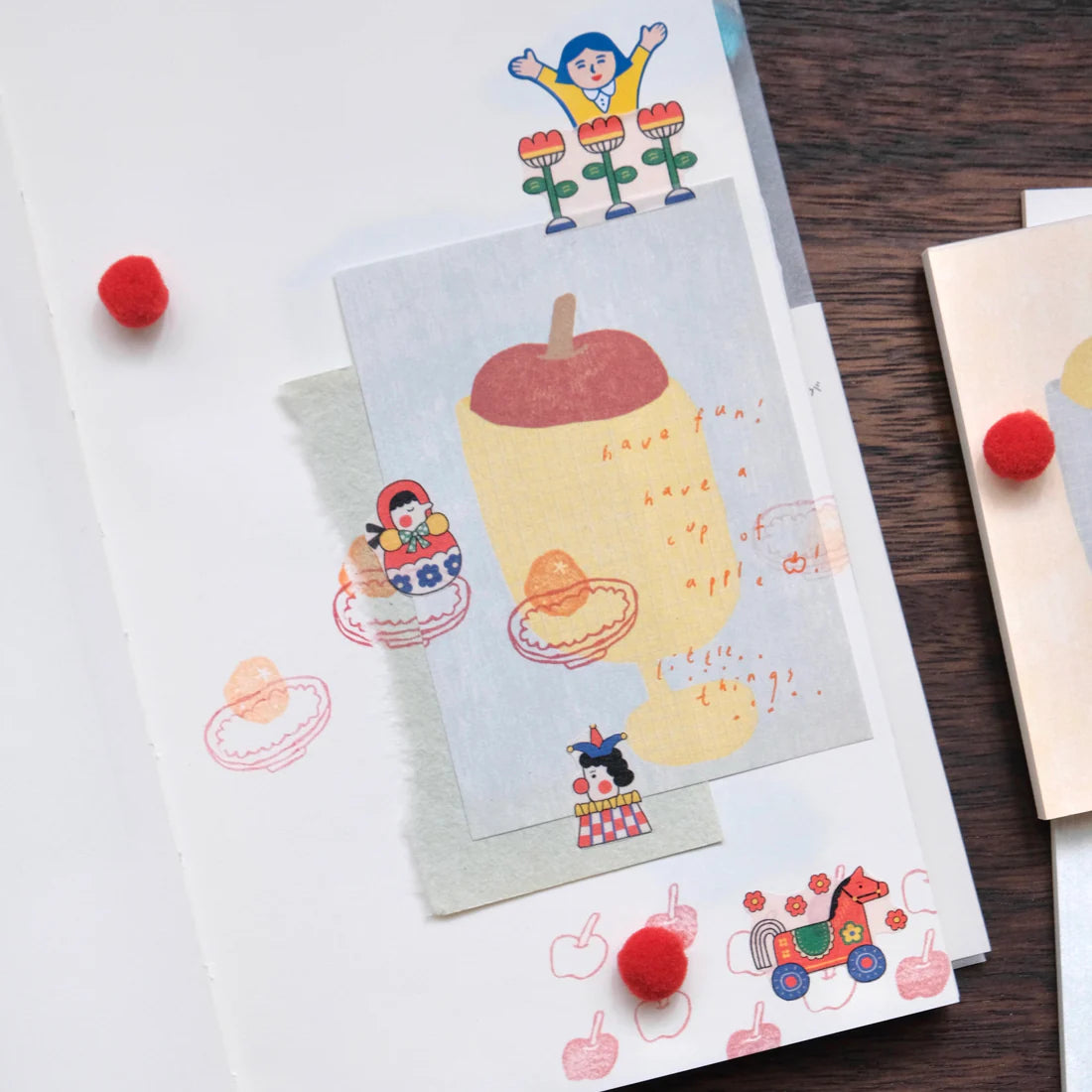 BIGHANDS Memo Pad Little Things:Apple Cup