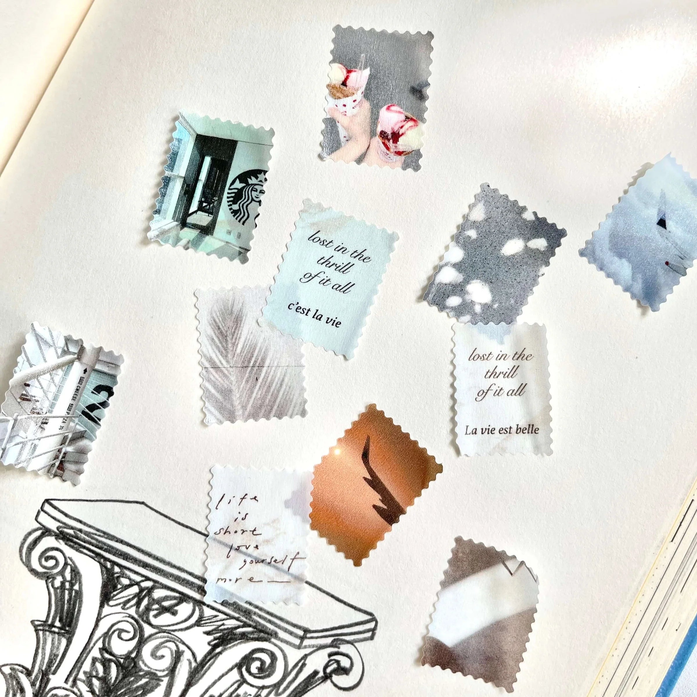 PION Postage Stamp Stickers: Travel