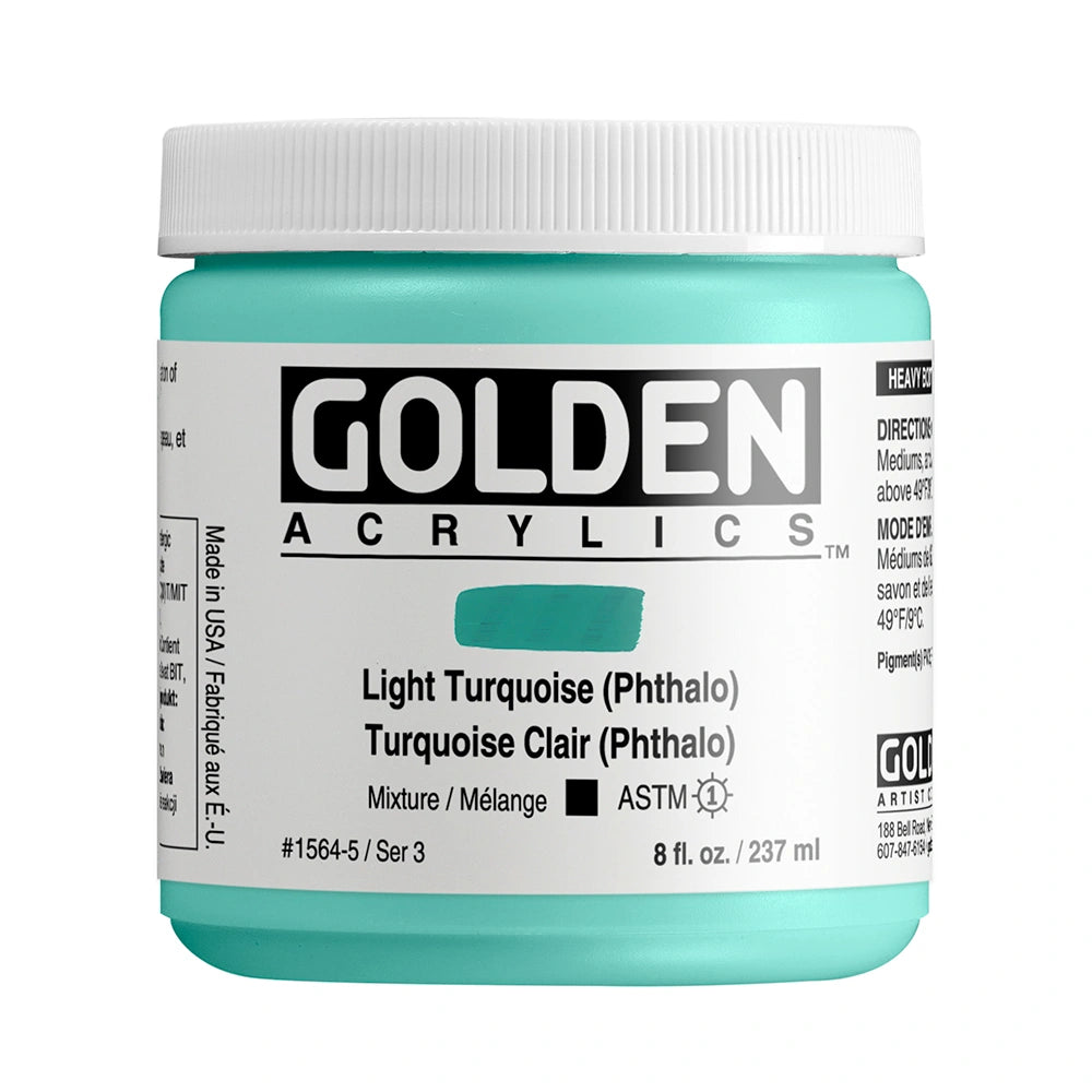 GOLDEN Heavy Body Acrylics 235ml Light Turquoise (Phthalo)