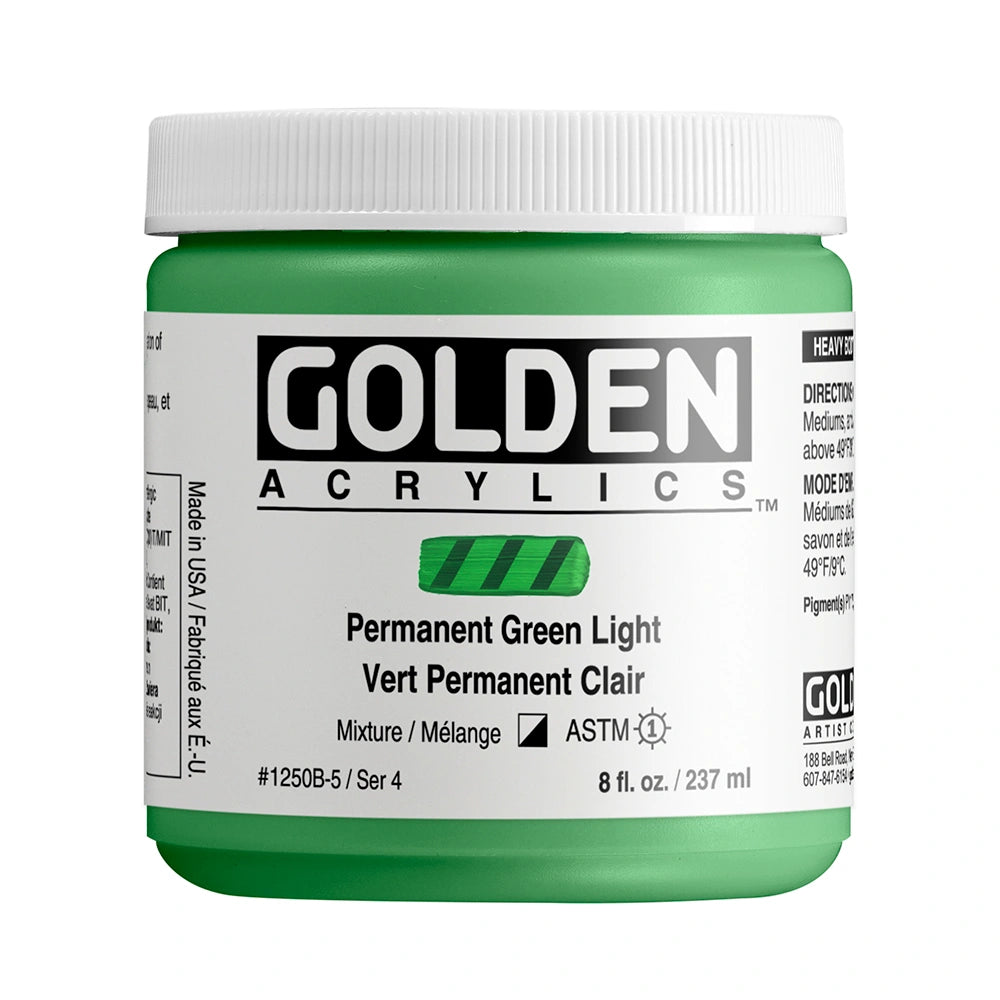 GOLDEN Heavy Body Acrylics 235ml Permanent Green Light