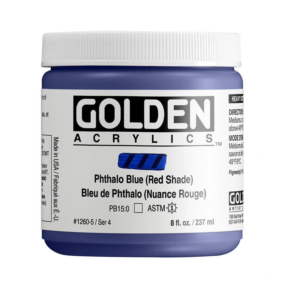GOLDEN Heavy Body Acrylics 235ml Phthalo Blue (Red Shade)
