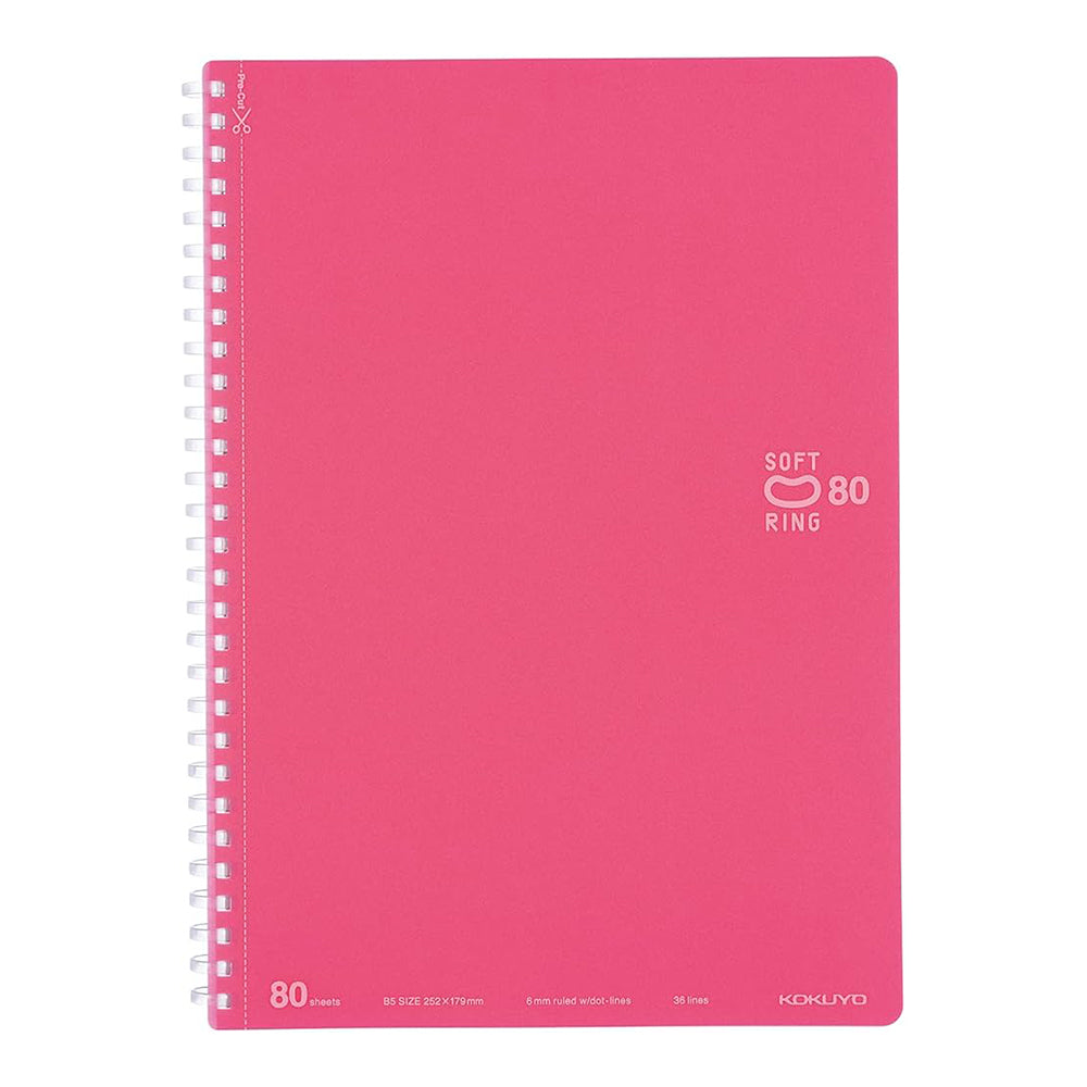 KOKUYO Soft Ring Notebook B5 Dotted Ruled Light Pink