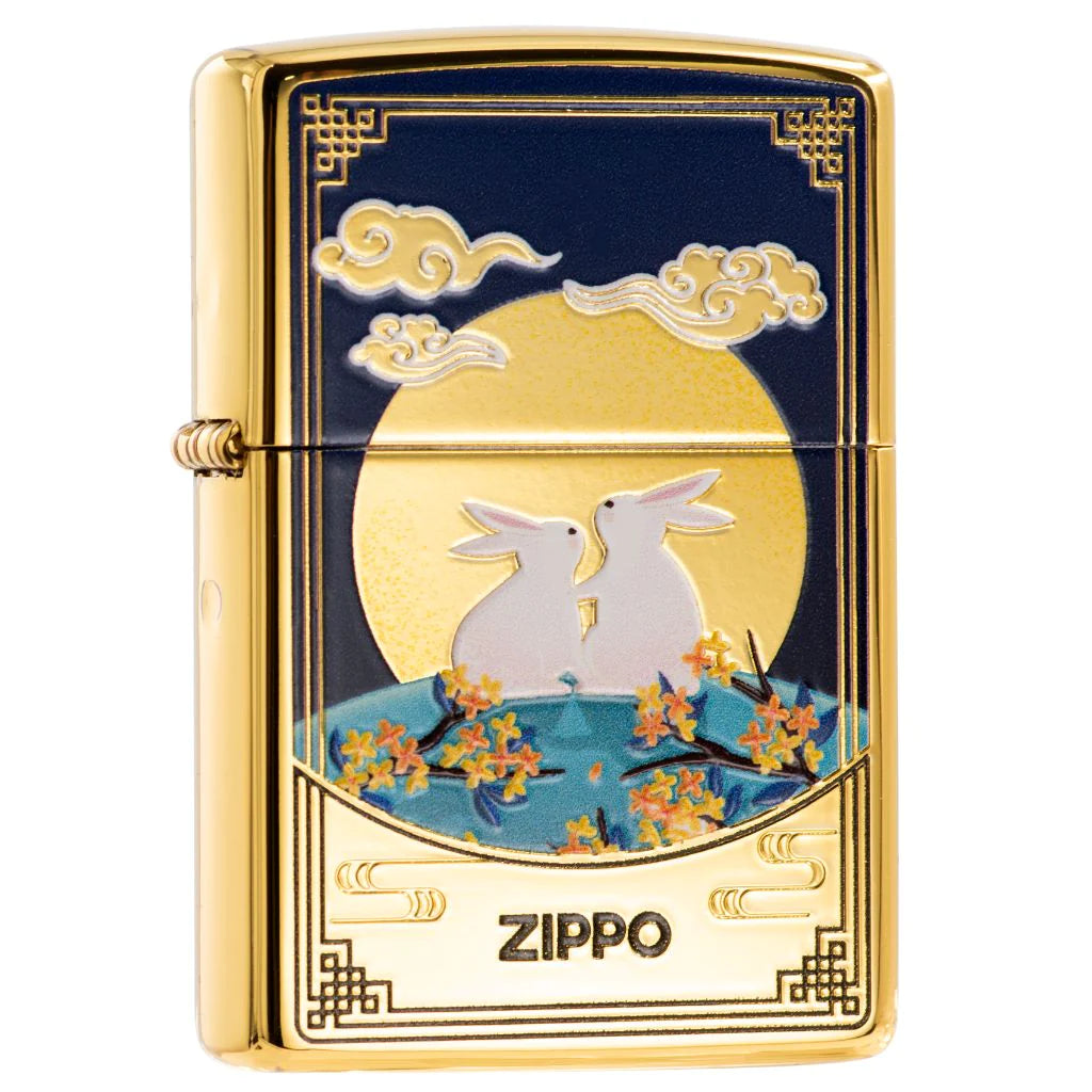 ZIPPO Lighter Moon Rabbit and Clouds