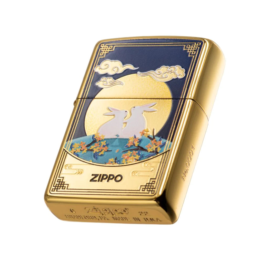 ZIPPO Lighter Moon Rabbit and Clouds