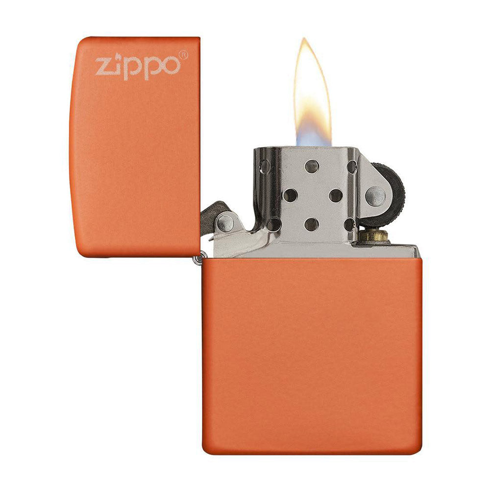 ZIPPO Lighter Orange Matte with Zippo Logo