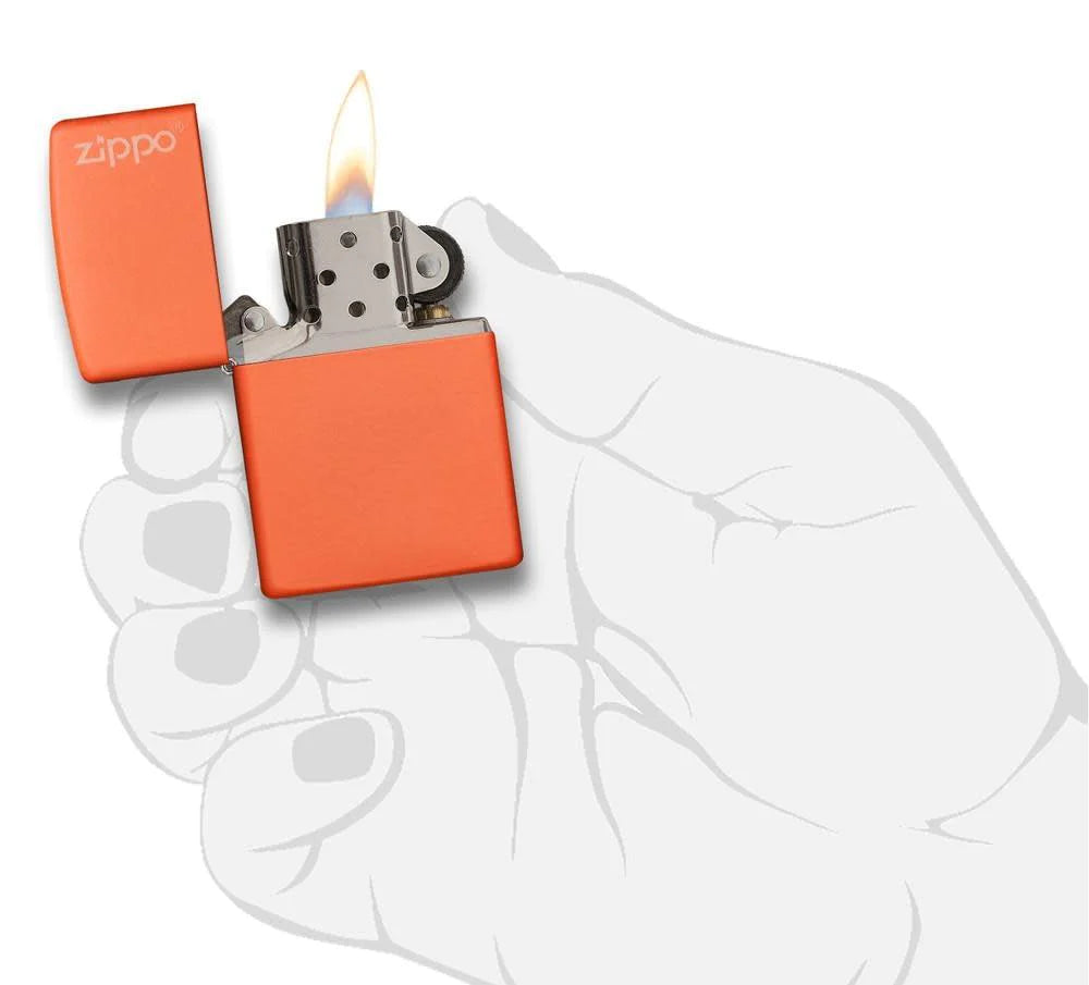 ZIPPO Lighter Orange Matte with Zippo Logo