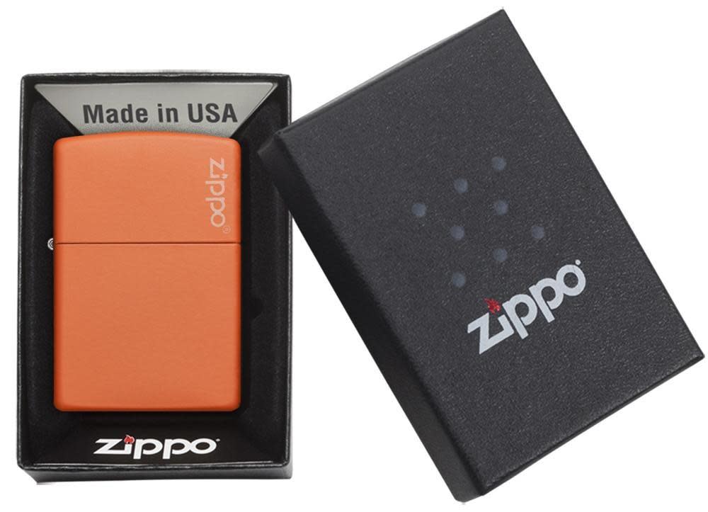 ZIPPO Lighter Orange Matte with Zippo Logo