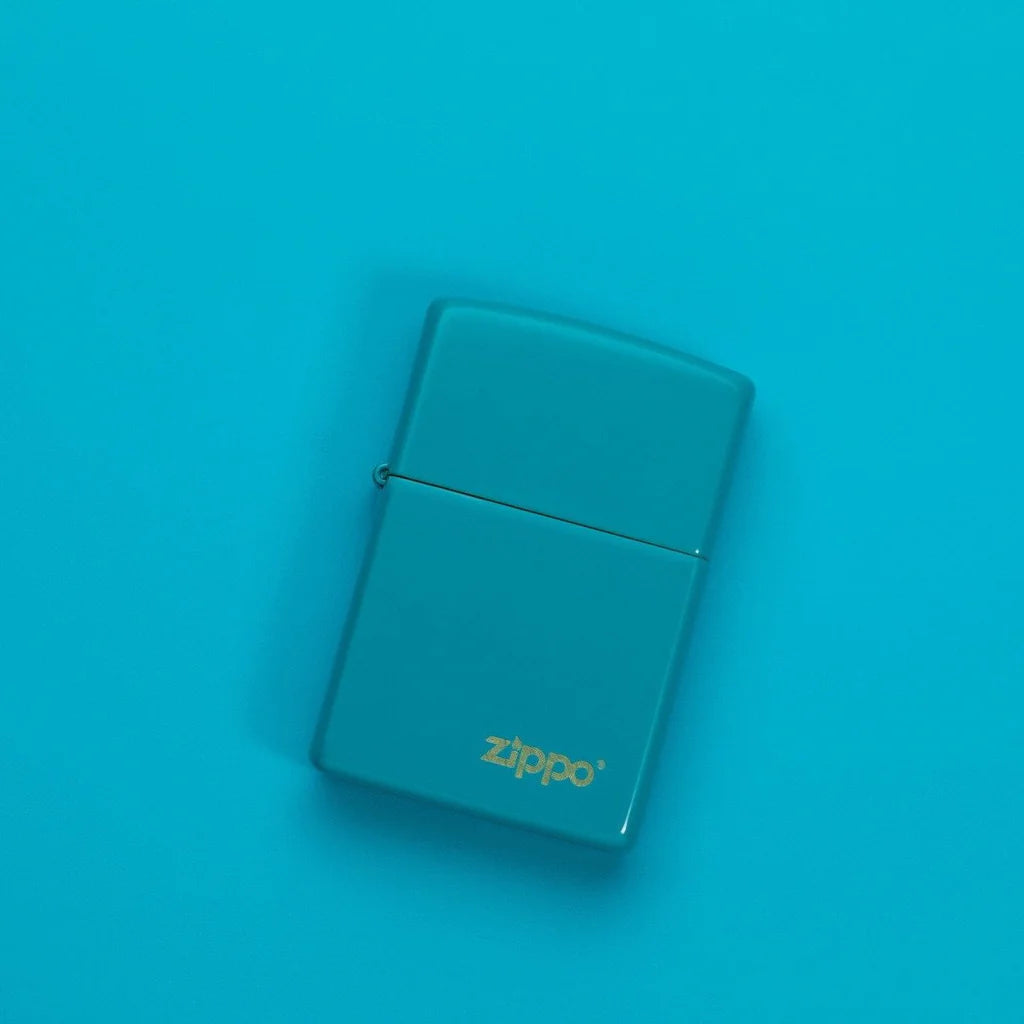 ZIPPO Lighter Flat Turquoise with Zippo Logo