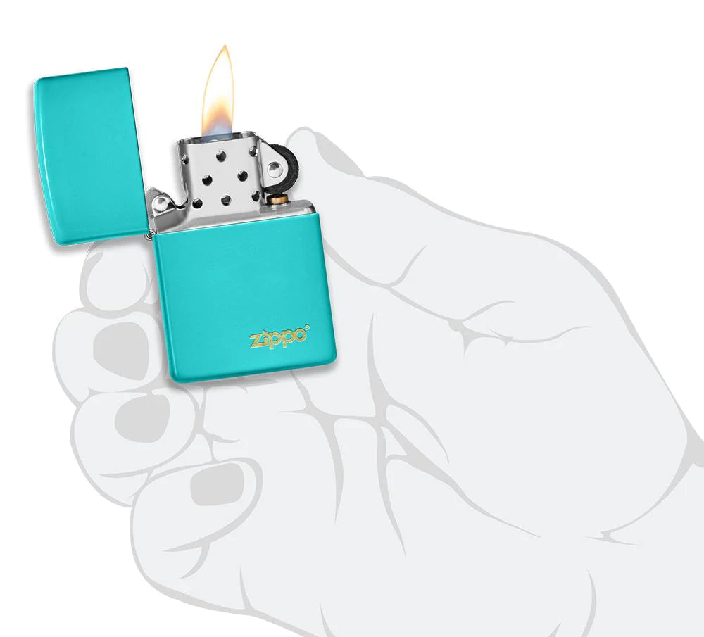 ZIPPO Lighter Flat Turquoise with Zippo Logo