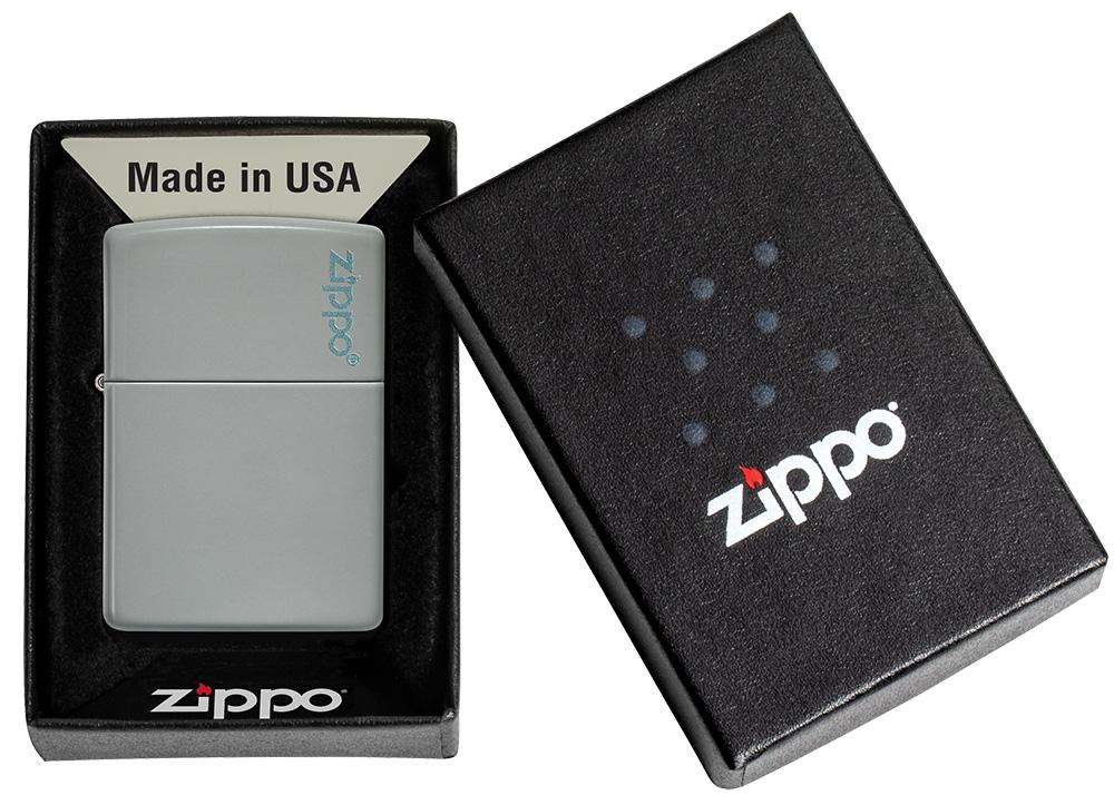 ZIPPO Lighter Flat Grey with Zippo Logo