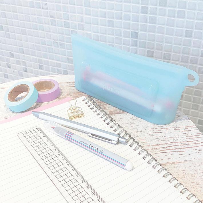 SUN-STAR Punin Silicon Zip Pen Case Blue