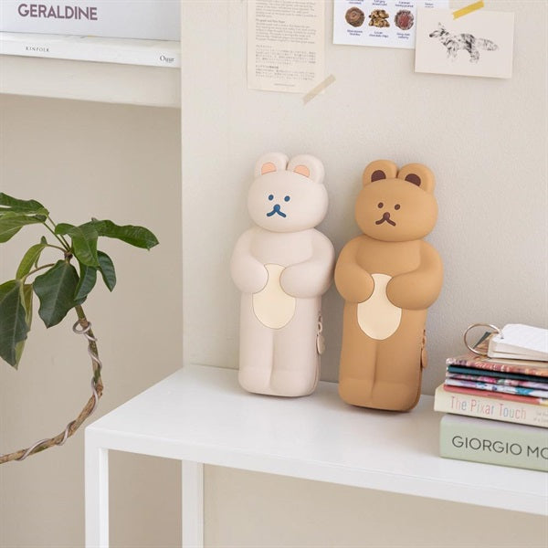 BRUNCH BROTHER Silicone Pen Case Bear Milk Tea