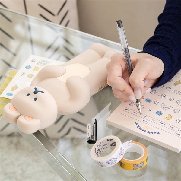 BRUNCH BROTHER Silicone Pen Case Bear Milk Tea